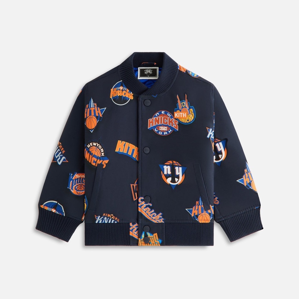 Kith Kids for the New York Knicks Printed Bomber Jacket Nocturnal Youth Size XL
